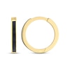 Thumbnail Image 2 of Black Enamel Huggie Hoop Earrings 14K Yellow Gold