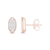 Thumbnail Image 0 of Diamond Cluster Earrings 1/3 ct tw Baguette & Round-cut 10K Rose Gold