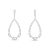 Thumbnail Image 0 of Diamond Teardrop Dangle Earrings 1/2 ct tw Round & Baguette-cut 10K White Gold