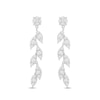 Thumbnail Image 2 of Diamond Leaf Drop Earrings 1/4 ct tw Round-cut 10K White Gold