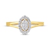 Thumbnail Image 0 of Baguette & Round-Cut Multi-Diamond Oval Frame Promise Ring 1/4 ct tw 10K Yellow Gold