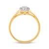 Thumbnail Image 1 of Baguette & Round-Cut Multi-Diamond Oval Frame Promise Ring 1/4 ct tw 10K Yellow Gold