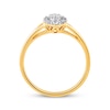 Thumbnail Image 1 of Baguette & Round-Cut Multi-Diamond Oval Frame Promise Ring 1/4 ct tw 10K Yellow Gold