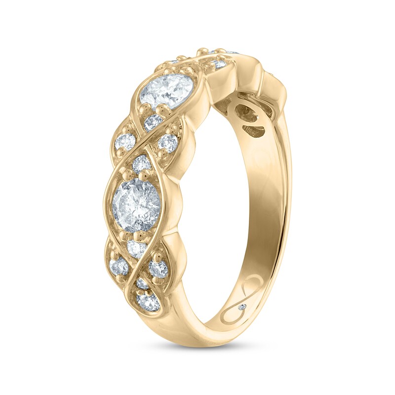 Every Moment Diamond Crossover Infinity Band 1 ct tw 14K Yellow Gold