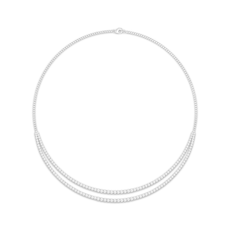 Lab-Created Diamonds by KAY Double Strand Necklace 5 ct tw 10K White ...