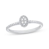 Thumbnail Image 1 of Multi-Diamond Oval Halo Promise Ring 1/20 ct tw Sterling Silver