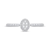Multi-Diamond Center Oval Frame Promise Ring 1/20 ct tw Sterling Silver