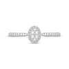 Thumbnail Image 3 of Multi-Diamond Oval Halo Promise Ring 1/20 ct tw Sterling Silver