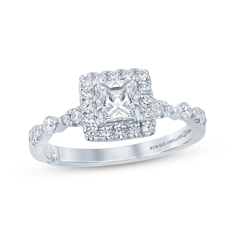 Monique Lhuillier Bliss Princess-Cut Diamond Engagement Ring 1 ct tw 18K White Gold