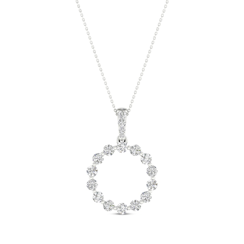 Main Image 1 of KAY Lab-Grown Diamonds Circle Necklace 1/2 ct tw 14K White Gold 18”