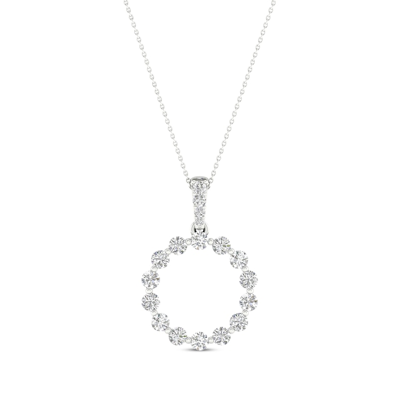 Lab-Created Diamonds by KAY Circle Necklace 1/2 ct tw 14K White Gold 18”