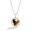 True Fans Houston Texans 1/10 CT. T.W. Diamond Enamel Disc Necklace in Sterling Silver and 10K Yellow Gold
