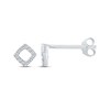 Thumbnail Image 1 of Round-Cut Diamond Cushion-Shaped Outline Stud Earrings 1/15 ct tw  10K White Gold