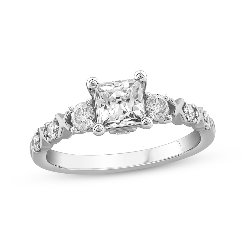Main Image 1 of Princess-Cut Diamond Engagement Ring 1-1/3 ct tw 14K White Gold