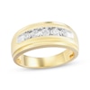 Thumbnail Image 1 of Now + Forever Men's Diamond Five-Stone Brushed Wedding Band 1/2 ct tw 10K Yellow Gold