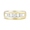 Thumbnail Image 4 of Now + Forever Men's Diamond Five-Stone Brushed Wedding Band 1/2 ct tw 10K Yellow Gold