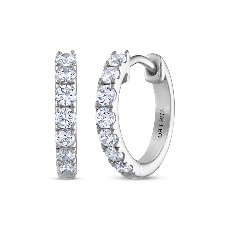 THE LEO Diamond Hoop Earrings 1/2 ct tw 14K White Gold