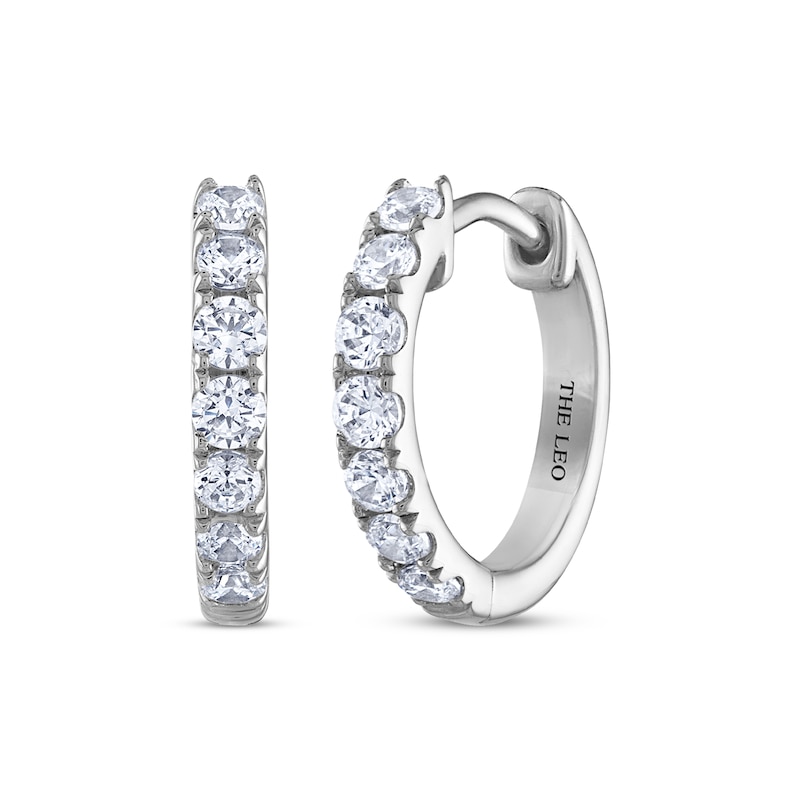 Main Image 1 of THE LEO Diamond Hoop Earrings 1/2 ct tw 14K White Gold
