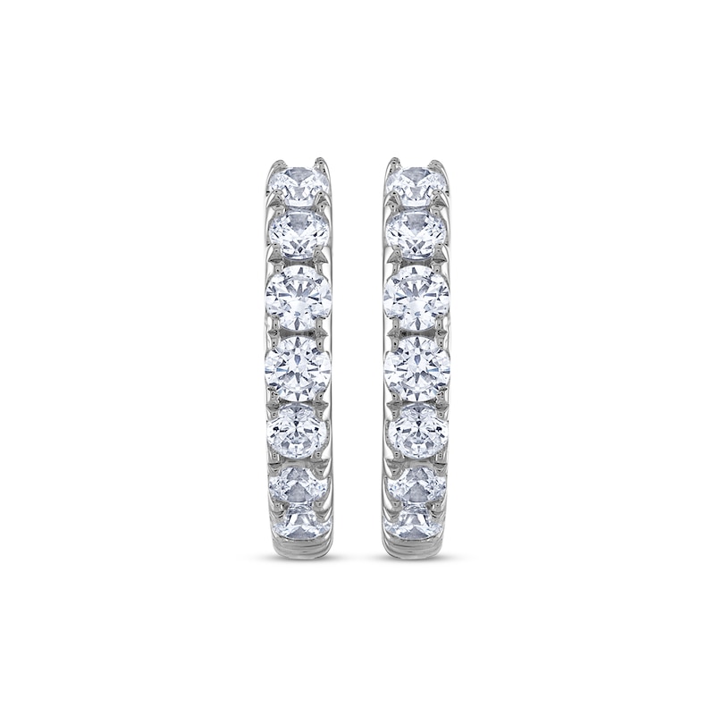 THE LEO Diamond Hoop Earrings 1/2 ct tw 14K White Gold