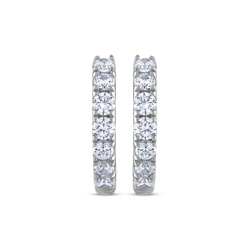 Main Image 2 of THE LEO Diamond Hoop Earrings 1/2 ct tw 14K White Gold