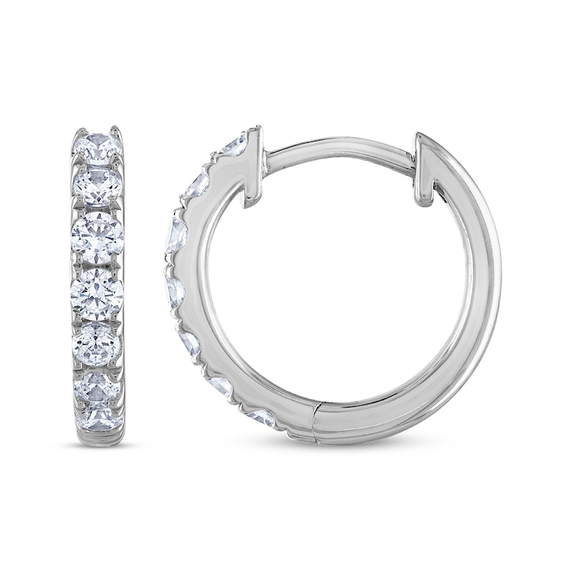 THE LEO Diamond Hoop Earrings 1/2 ct tw 14K White Gold