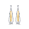 Thumbnail Image 2 of Unstoppable Love Diamond Crossover Double Hoop Earrings 1/4 ct tw 10K Two-Tone Gold