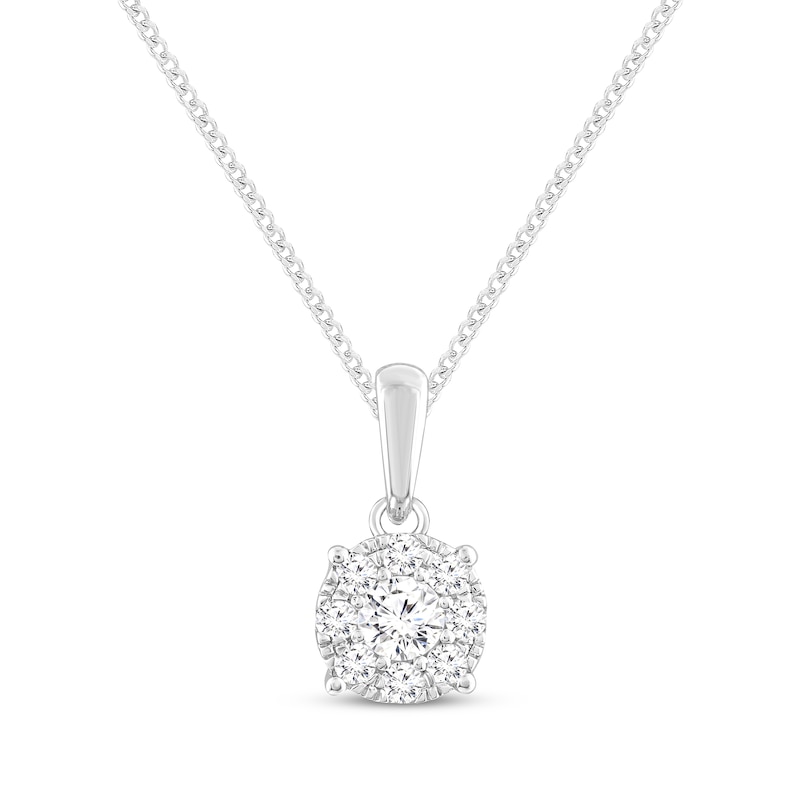Main Image 1 of Multi-Diamond Necklace 1/4 ct tw 14K White Gold 19&quot;