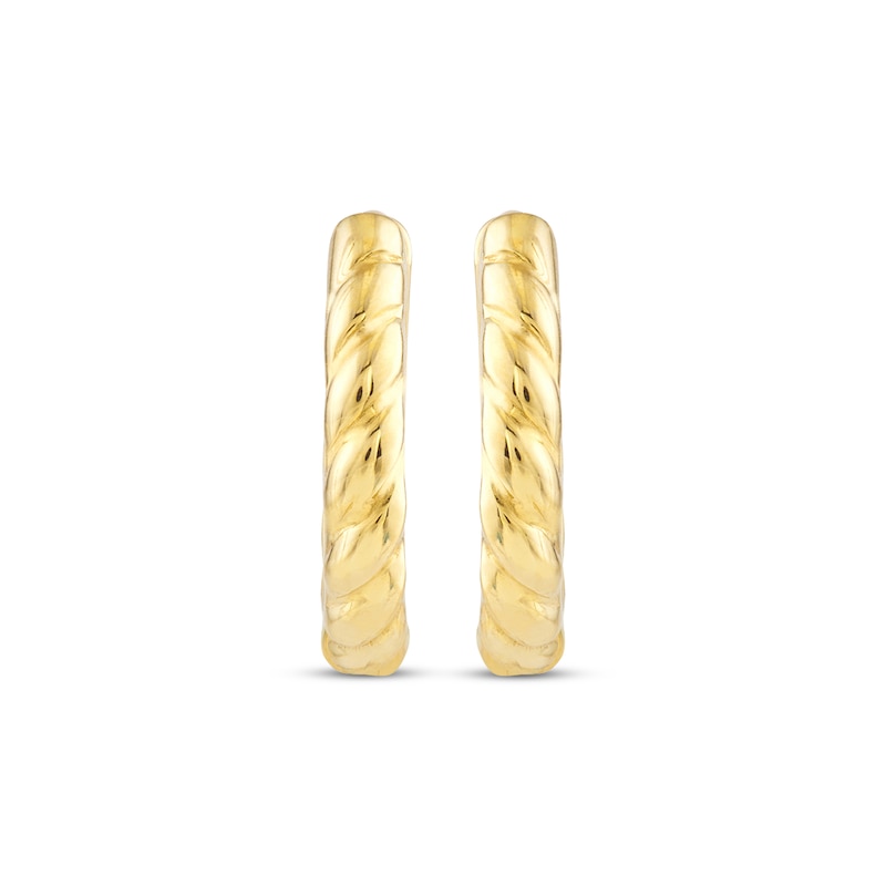 Main Image 2 of Twist Huggie Hoop Earrings 14K Yellow Gold