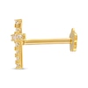 Thumbnail Image 2 of Cubic Zirconia Cross Helix Stud 14K Yellow Gold - 18G 8MM