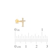 Thumbnail Image 4 of Cubic Zirconia Cross Helix Stud 14K Yellow Gold - 18G 8MM