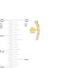 Thumbnail Image 4 of Cubic Zirconia Curved Crawler Helix Stud 14K Yellow Gold - 18G 8MM