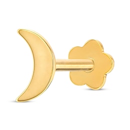 Crescent Moon Helix Stud 14K Yellow Gold - 18G 8MM