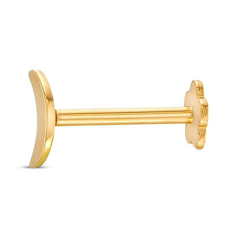 Main Image 2 of Crescent Moon Helix Stud 14K Yellow Gold - 18G 8MM