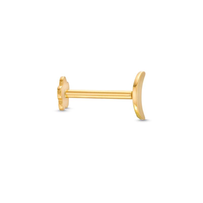 Main Image 3 of Crescent Moon Helix Stud 14K Yellow Gold - 18G 8MM