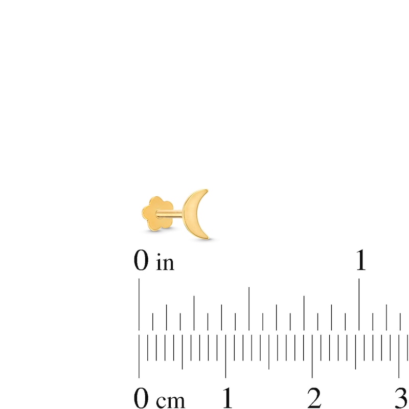 Main Image 4 of Crescent Moon Helix Stud 14K Yellow Gold - 18G 8MM