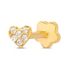 Thumbnail Image 1 of Cubic Zirconia Heart Helix Stud 14K Yellow Gold - 18G 8MM