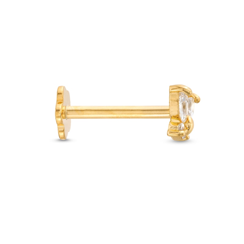 Main Image 3 of Marquise & Round-Cut Cubic Zirconia Butterfly Helix Stud 14K Yellow Gold - 18G 8MM