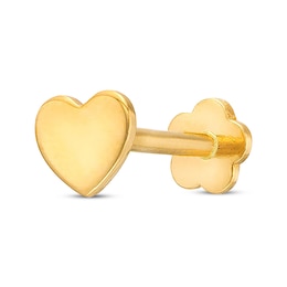 Heart Helix Stud 14K Yellow Gold - 18G 8MM