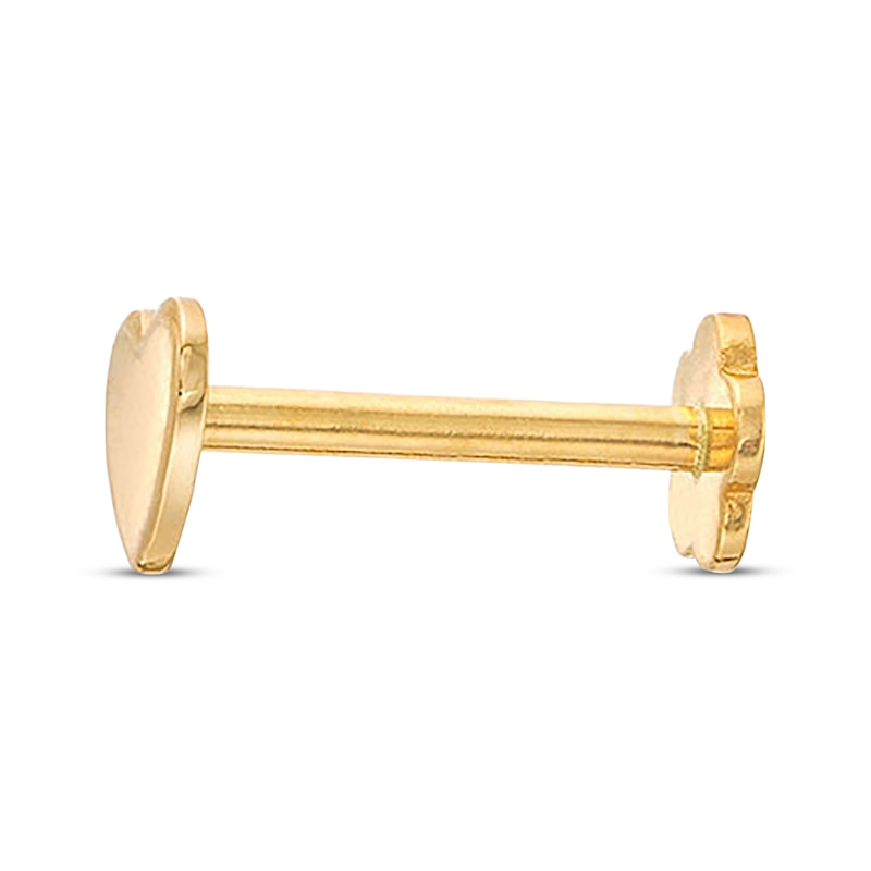 Main Image 2 of Heart Helix Stud 14K Yellow Gold - 18G 8MM