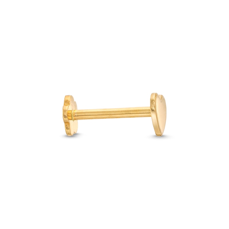 Main Image 3 of Heart Helix Stud 14K Yellow Gold - 18G 8MM
