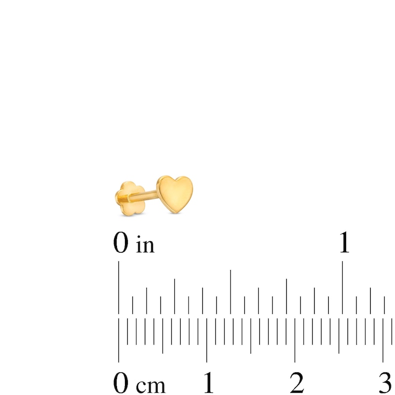 Main Image 4 of Heart Helix Stud 14K Yellow Gold - 18G 8MM