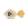 Thumbnail Image 1 of Blue & White Cubic Zirconia Evil Eye Helix Stud 14K Yellow Gold - 18G 8MM