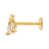 Thumbnail Image 2 of Marquise-Cut Cubic Zirconia Hornet Helix Stud 14K Yellow Gold - 18G 8MM