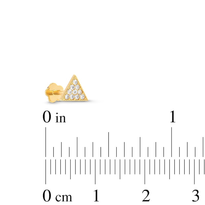Main Image 4 of Cubic Zirconia Triangle Helix Stud 14K Yellow Gold - 18G 8MM