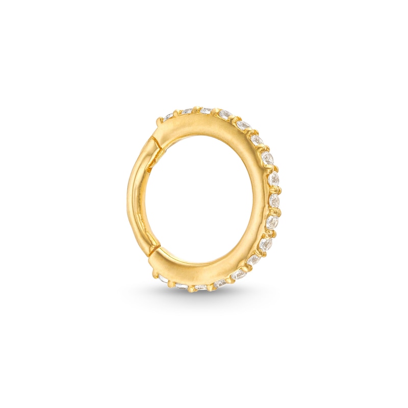 Main Image 3 of Cubic Zirconia Helix Hoop 14K Yellow Gold - 18G 8MM
