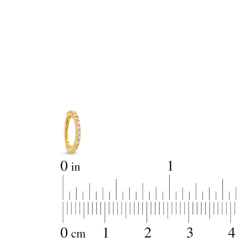 Main Image 4 of Cubic Zirconia Helix Hoop 14K Yellow Gold - 18G 8MM