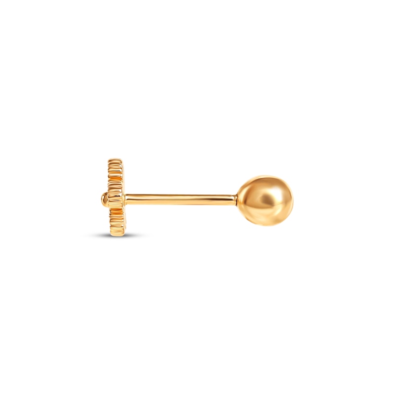 Main Image 2 of Cubic Zirconia Flower Cartilege Stud Earring 14K Yellow Gold
