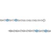 Thumbnail Image 2 of Oval-Cut Swiss Blue Topaz & White Lab-Created Sapphire Infinity Link Bracelet Sterling Silver 7.5&quot;