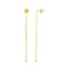 Thumbnail Image 3 of Paperclip Chain Dangle Earrings 14K Yellow Gold