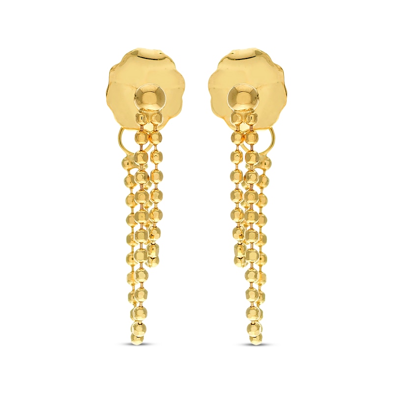 Double-Length Front-Back Bead Chain Earrings 14K Yellow Gold | Kay